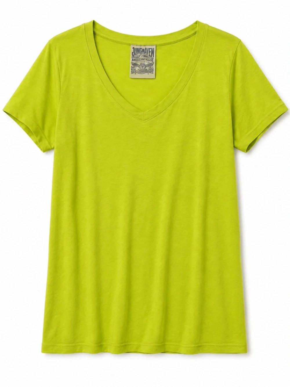Jungmaven Paige V-neck tee Bright Yellow Large